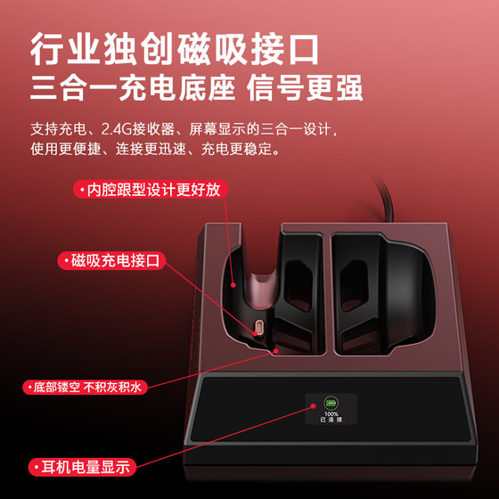 达尔优A3MAX无线游戏头戴式耳机电竞降噪耳麦吃鸡三角洲粉色女生