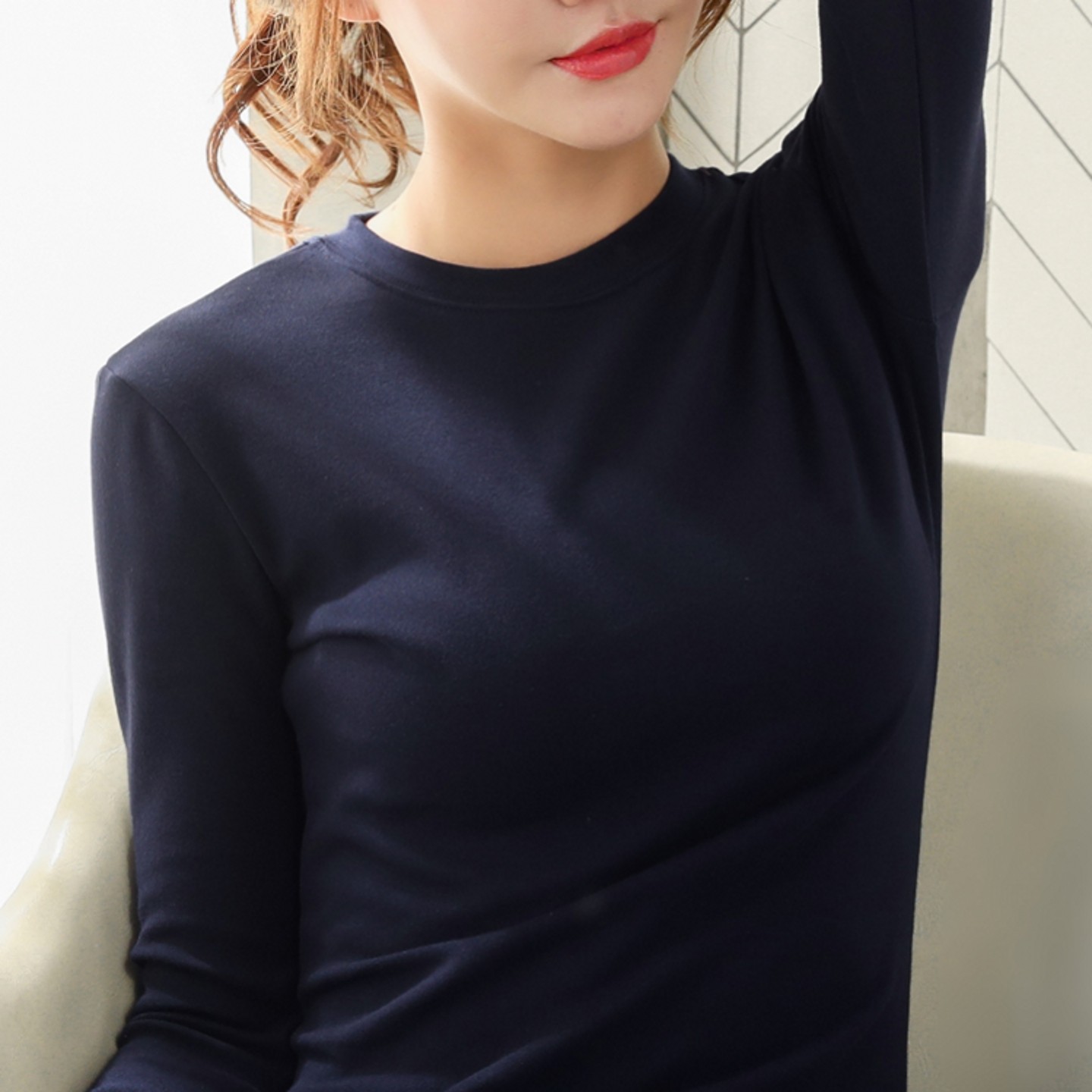 纯棉打底衫女长袖T恤春秋季2025新款加厚磨毛修身小圆领洋气内搭,淘宝优惠券,粉丝福利购,淘宝优惠卷