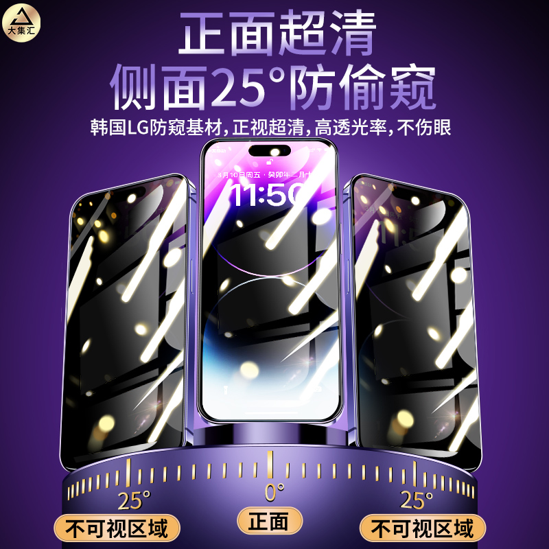 适用苹果13钢化膜15无尘仓防窥iPhone14promax手机膜11新款12pro舱X贴膜神器xr全屏xs防偷窥max防尘pm康宁por - 图2