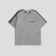 Instudios Nationales trendiges Paar amerikanischer Wildleder kurzer Ärmel Loose Casual Casual Drei-Strip-Runde Hals T-Shirt