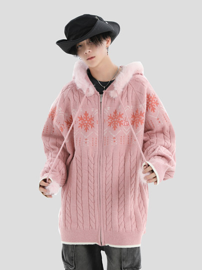 INSstudios fur collar fair island sweater