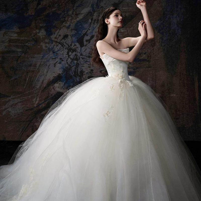 【安娜少女】2025新款新娘结婚婚纱抹胸仙气显瘦森系公主主纱拖尾,淘宝优惠券,粉丝福利购,淘宝优惠卷