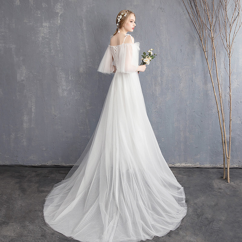 法式复古仙婚纱2021新款简约新娘 媛菲莎妮婚纱