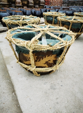 宜兴陶器花盆 10尺均釉贴龙盆 精品陶瓷龙缸 户外铁树花盆大号HP