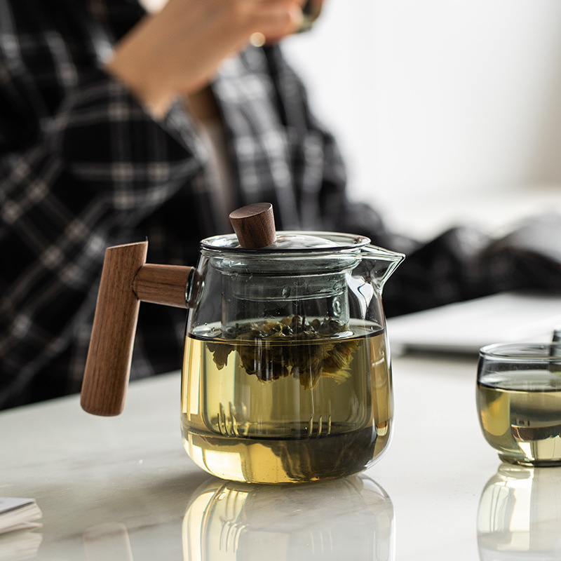 高端茶水分离透明玻璃泡茶壶茶杯水杯子大容量耐高温商务礼品女生 - 图0