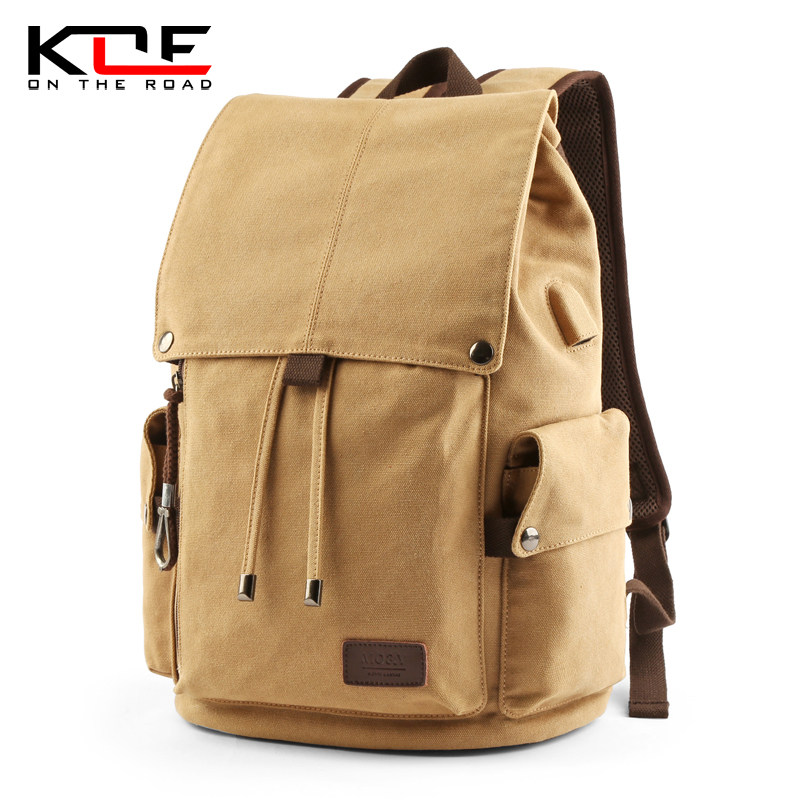 新款帆布男士潮流大容量中学生男包 kce双肩背包
