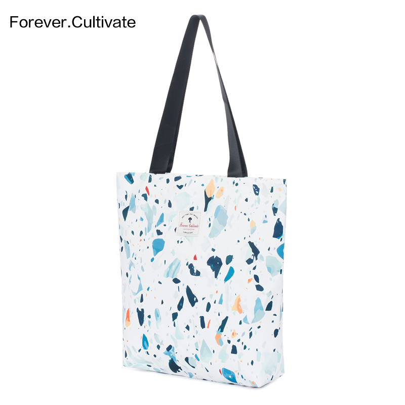 Forever cultivate2023新款文艺小清新单肩手提布袋包环保购物袋 - 图0