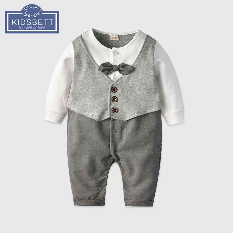 男童春秋装绅士百天周岁礼服外出服 kidsbett连身衣/爬服/哈衣