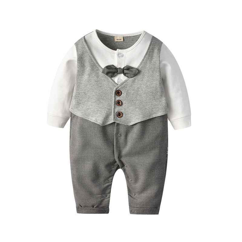 男童春秋装绅士百天周岁礼服外出服 kidsbett连身衣/爬服/哈衣