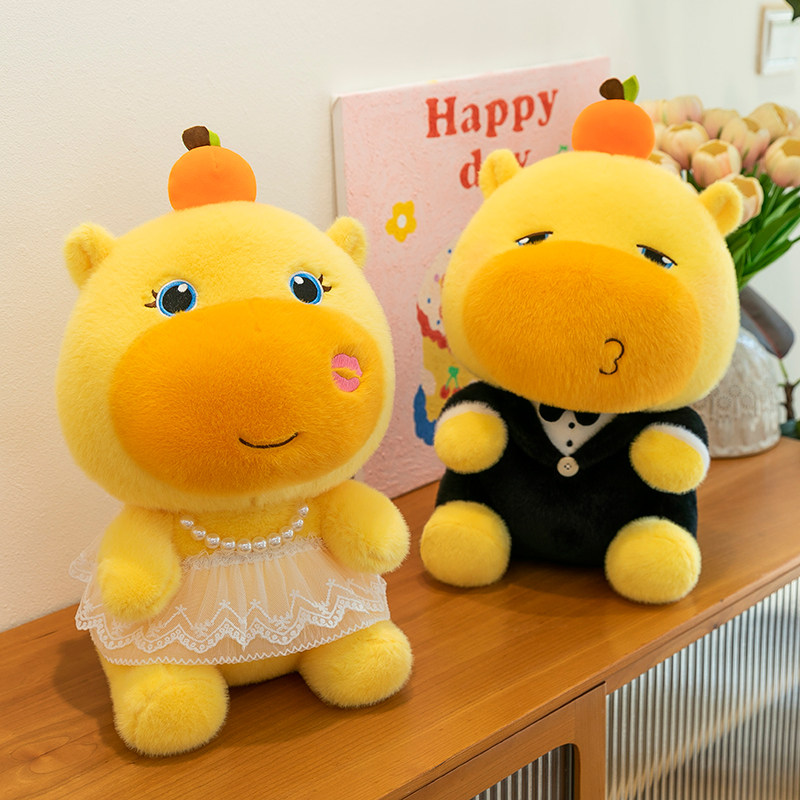 水豚噜噜毛绒玩公仔创意玩偶情侣婚纱压床娃娃一对送女生闺蜜礼物,淘宝优惠券,粉丝福利购,淘宝优惠卷