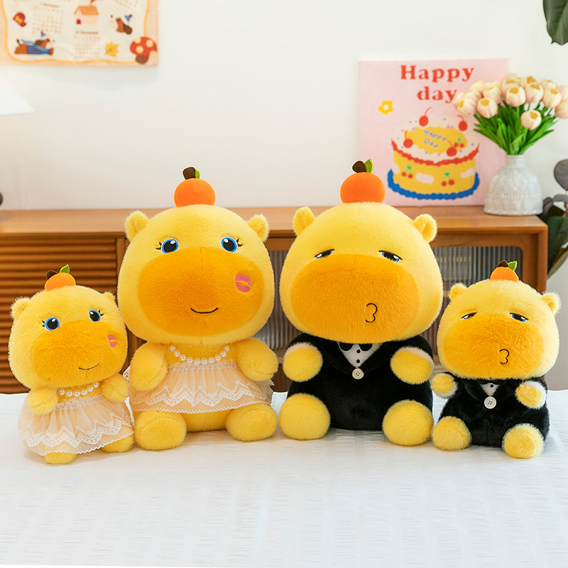 水豚噜噜毛绒玩公仔创意玩偶情侣婚纱压床娃娃一对送女生闺蜜礼物,淘宝优惠券,粉丝福利购,淘宝优惠卷