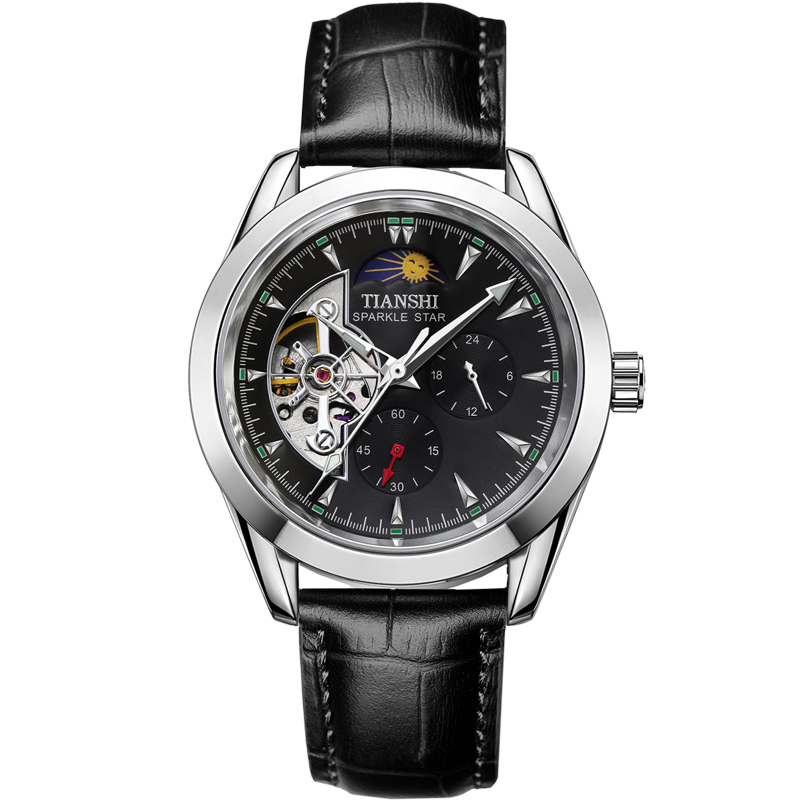 天诗2020新款月相全自动男士机械表 天诗国产腕表
