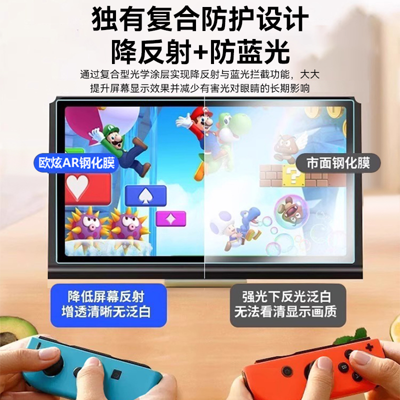 适用任天堂switch2钢化膜switch2保护膜新款NS2屏幕膜高清全覆盖防蓝光屏保磨砂耐刮抗指纹二代游戏机配件 - 图0
