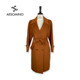 Nqt coat ancient gold 64084139 autumn and winter simple fashionable waist lace sheep wool coat jacket