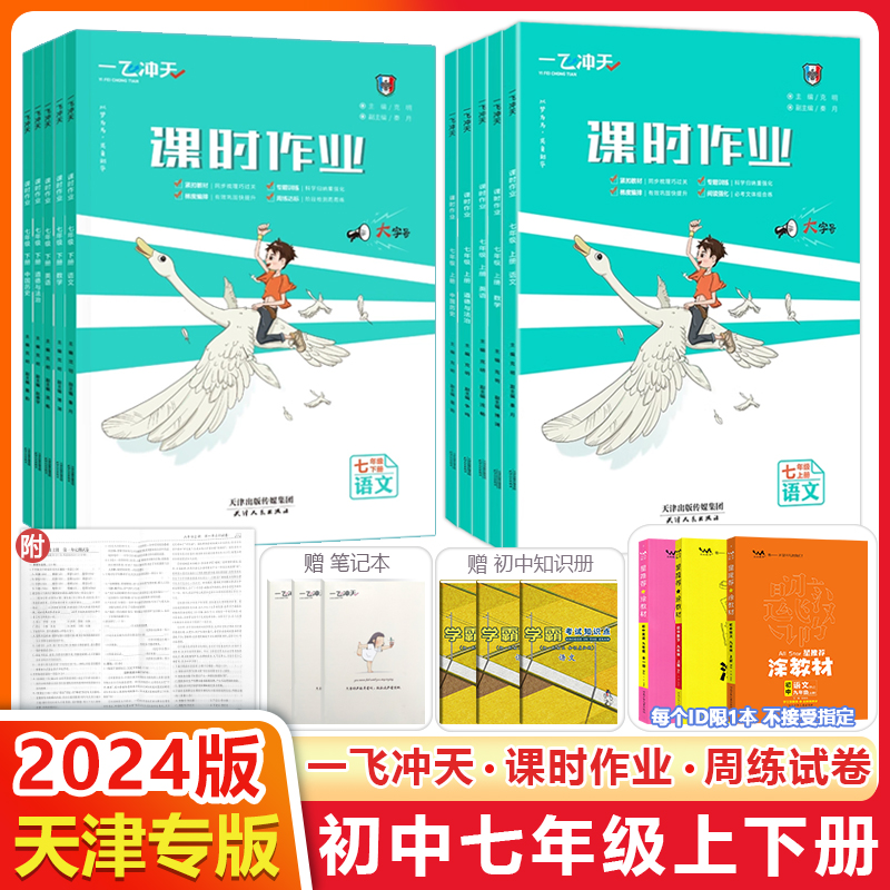 2025新版一飞冲天课时作业同步训练七八九年级上册下册语文数学物理历史政治人教版英语外研版天津专用789同步训练周练单元测试卷-图0