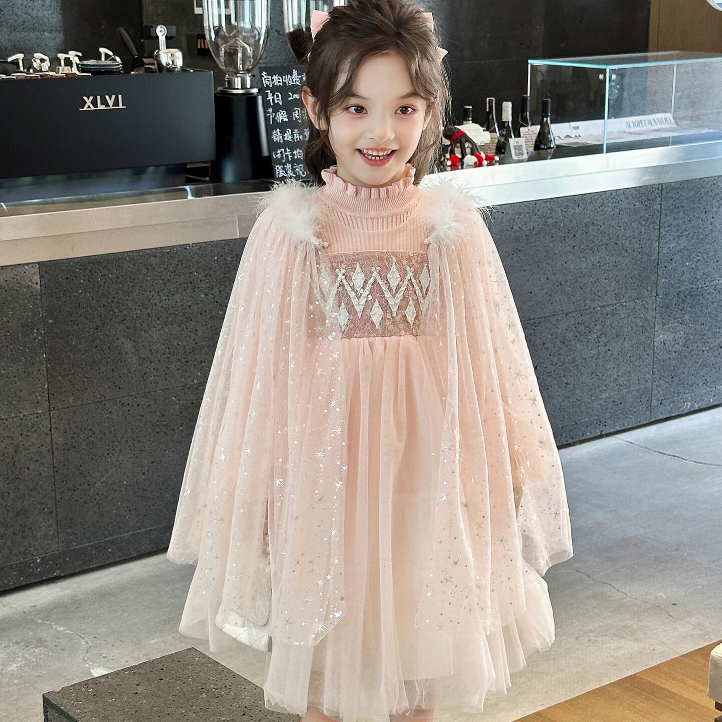 女童秋冬爱莎公主裙2025新款儿童冰雪奇缘礼服女孩洋气针织毛衣裙,淘宝优惠券,粉丝福利购,淘宝优惠卷