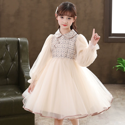 Весеннее платье, детская весенняя юбка, наряд маленькой принцессы, коллекция 2023, в корейском стиле, в западном стиле, детская одежда, подходит для подростков