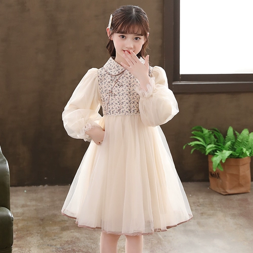 Весеннее платье, детская весенняя юбка, наряд маленькой принцессы, коллекция 2023, в корейском стиле, в западном стиле, детская одежда, подходит для подростков