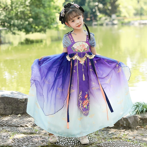 Ханьфу, наряд маленькой принцессы, платье, летняя юбка на девочку