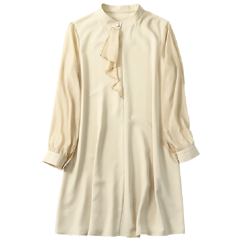 孕妇春装新款长袖立领飘带衣连衣裙 孕雅姿连衣裙