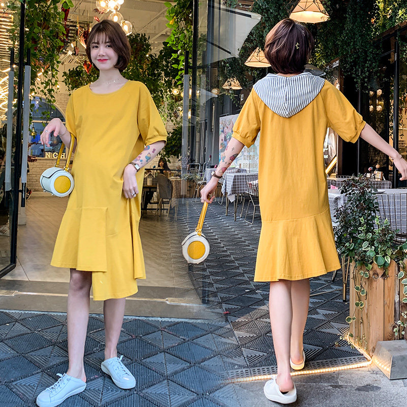 孕妇夏装2022韩版夏天辣妈连衣裙 孕雅姿连衣裙