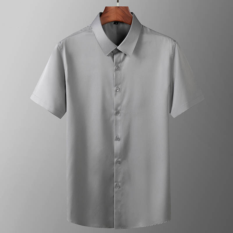 冰丝男短袖夏季商务休闲职业白衬衣 zooomooo佐牧衬衫