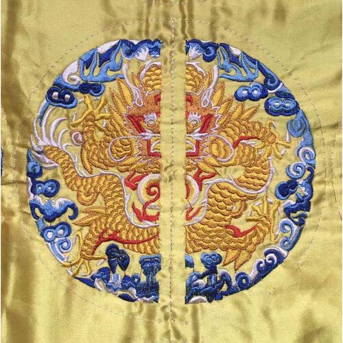 金黄色龙图腾刺绣文玩朝服绣片皇帝龙袍布贴补子 - 图3