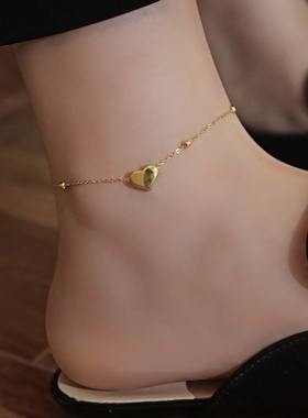 气质爱心钛钢手项脚链女时尚百搭高级感小众轻奢网红锁骨链不掉色