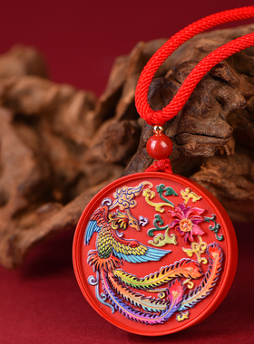 高含量朱砂火凤凰挂件装饰吊坠