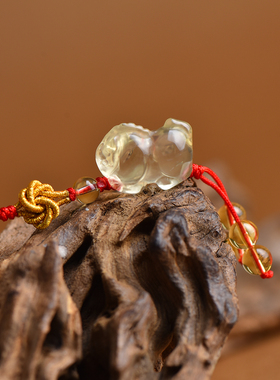 天然黄水晶生肖马上有钱手机链