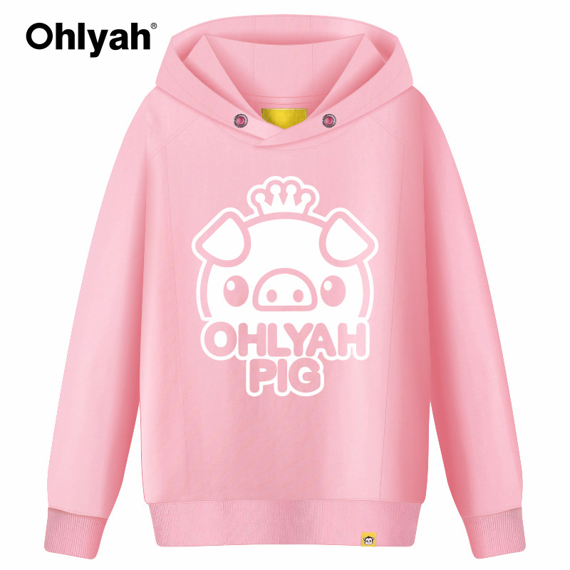ohlyah本年新年红色猪卡通印花卫衣 ohlyah卫衣/绒衫