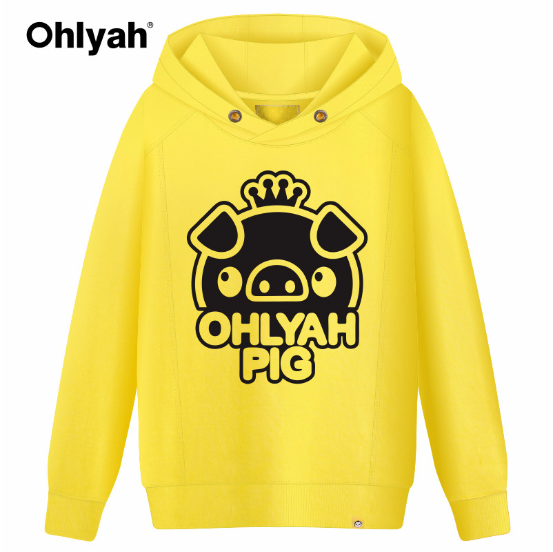 ohlyah本年新年红色猪卡通印花卫衣 ohlyah卫衣/绒衫