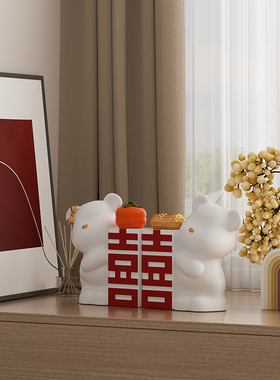 一生一世情侣小熊结婚装饰摆件