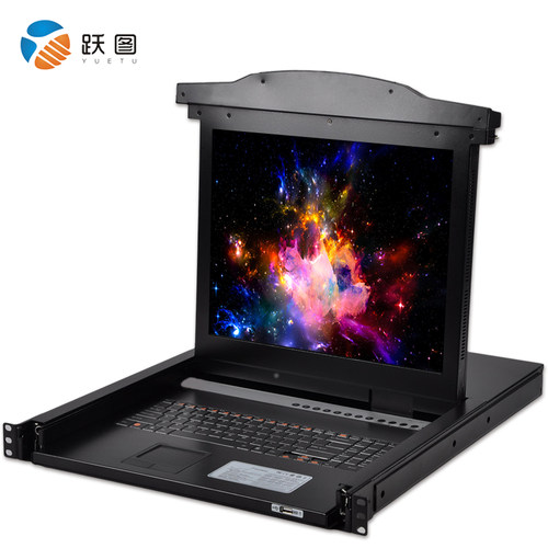 跃图ATE-2716远程ip控制KVM切换器16口17寸USB/PS2混接标准1U机架 - 图1