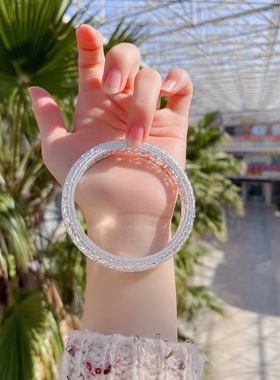 花丝手镯简约铜钱招财实心手环