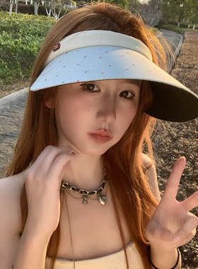 空顶帽子女夏季防晒遮阳帽百搭优雅出游防紫外线大帽檐无顶太阳帽