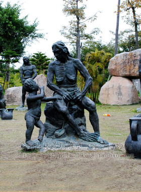 玻璃钢瓦罐情景雕塑博物馆摆件