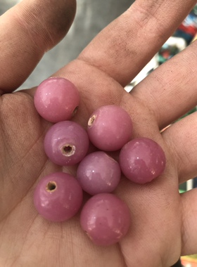 淄博博山老琉璃珠子土窑珠子土炉珠子金红珠子手擀珠手工珠子红色
