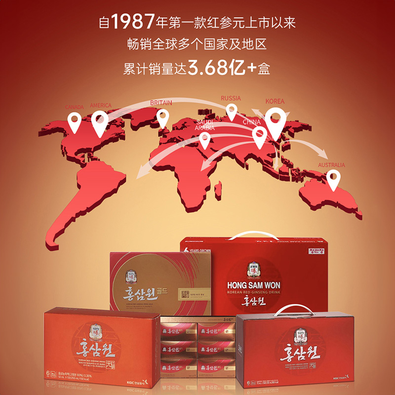 【杨紫同款】正官庄红参元奕红参液人参枸杞旗舰店50ml*30包