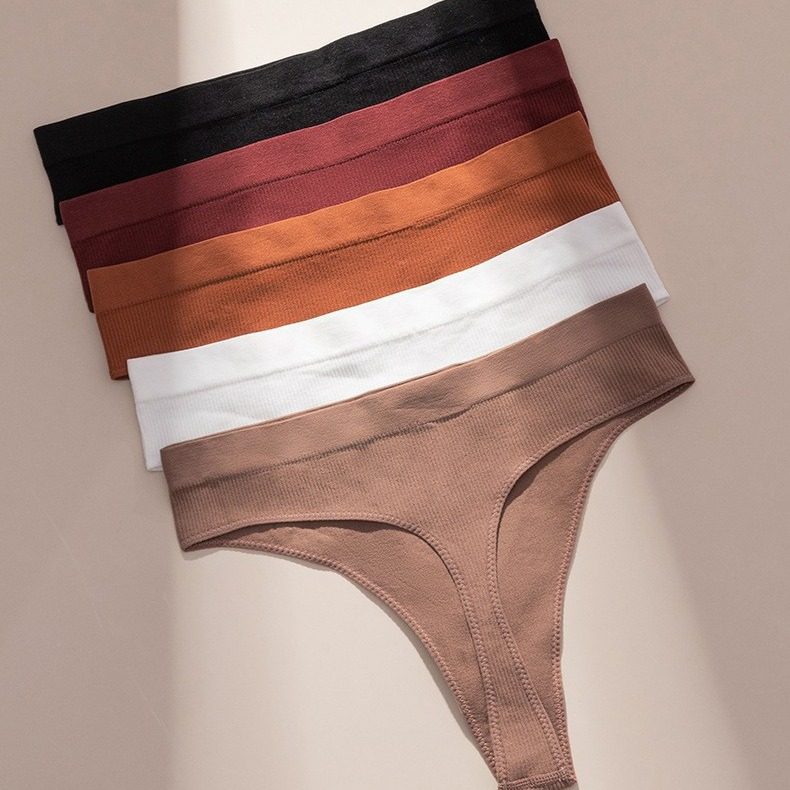 欧美螺纹内裤女大码瑜伽隐形内裤舒适无缝无痕透气少女中腰丁字裤,淘宝优惠券,粉丝福利购,淘宝优惠卷
