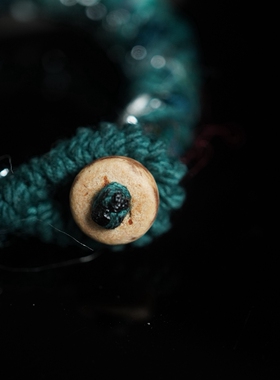 归林系列 |红玛瑙深绿色粗棉绳手工编织固定手围高级小众设计手绳