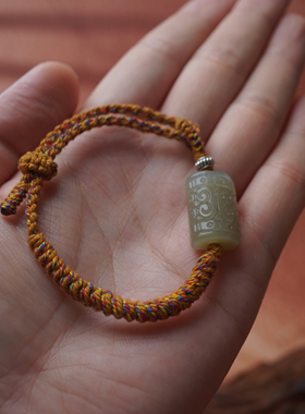 手工编织天然和田玉如意可调节