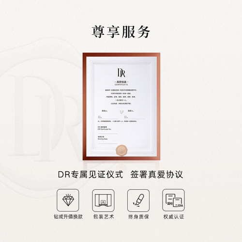 DRHEART爱意交织求婚钻戒钻石戒指真钻群镶50分WJ0069 - 图1