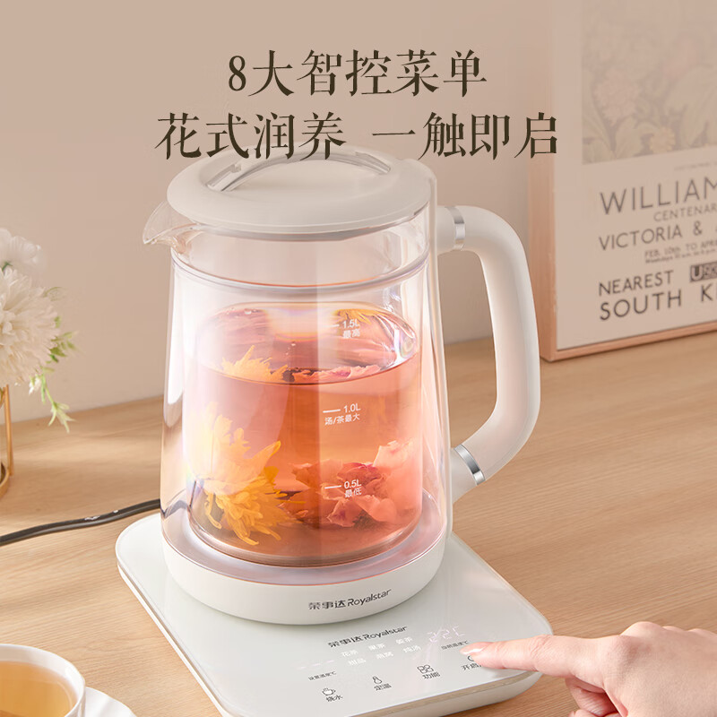 荣事达双层养生壶办公室小型加厚玻璃保温家用多功能煮茶器烧水壶