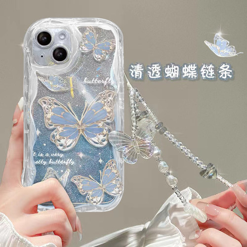 蝴蝶手链适用vivos17手机壳vivox90s保护套x80/x70/x60新款iqooneo8高级感s15/s16透明y78+女S7t/S9e软s12pro - 图1