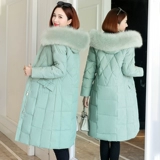 Длинный зимний пуховик с пухом, куртка, средней длины, коллекция 2022, увеличенная толщина, большой размер