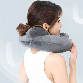 Press inflatable u-shaped pillow travel pillow portable ໄລຍະທາງຍາວລົດໄຟຄວາມໄວສູງເຮືອບິນສາຍຄໍ pillow pillow pillow pillow ນອນ artifact