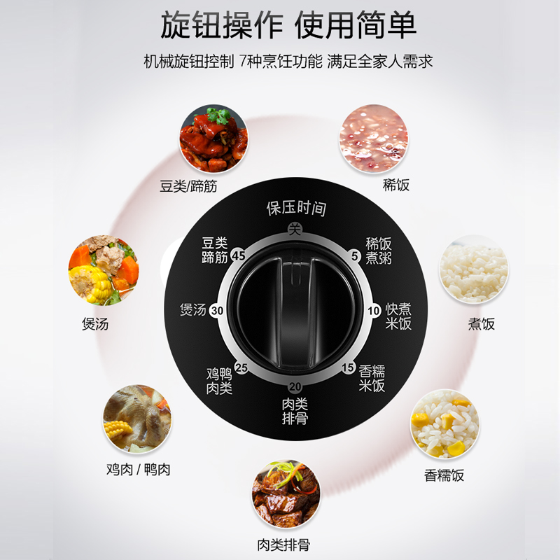 苏泊尔海淮专卖店苏泊尔电压力锅家用全自动高压锅4L小型3电压锅高压锅2