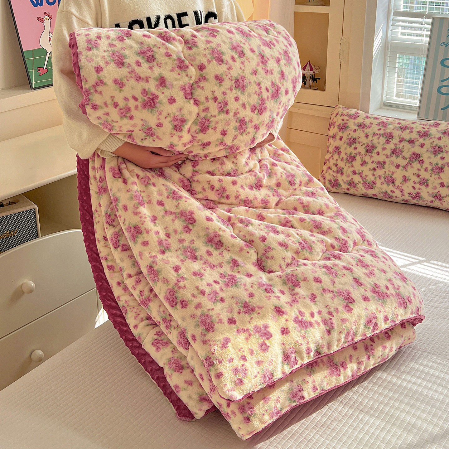 2025新款豆豆被加厚牛奶绒冬被被子宿舍单人棉被芯被褥保暖春秋被,淘宝优惠券,粉丝福利购,淘宝优惠卷