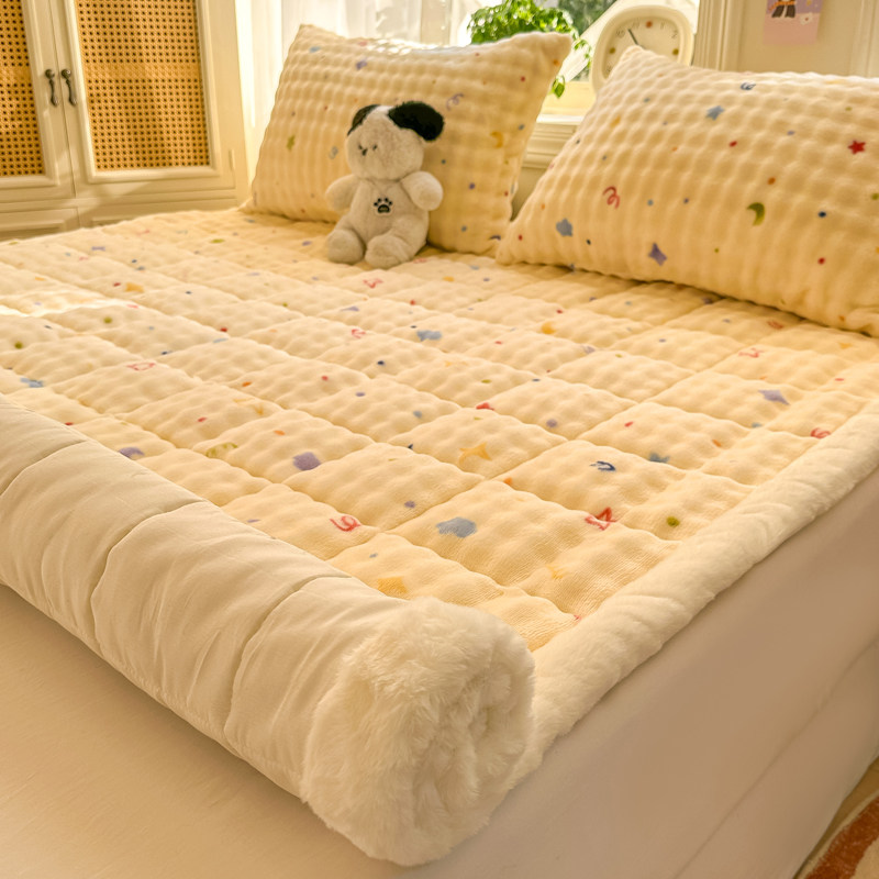 A类牛奶绒床垫儿童保暖床褥秋冬季加绒加厚学生宿舍床单人床护垫3,淘宝优惠券,粉丝福利购,淘宝优惠卷